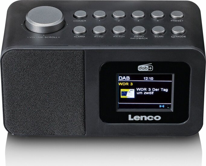 Lenco CR-625BK Rádiós ébresztőóra - Fekete