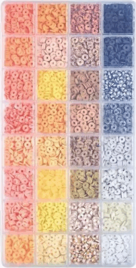 Clay Beads 32 rekezses Gyöngykészlet karkötő készítéshez
