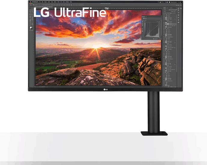 LG 32" 32UN880K-B UltraFine Ergo 16:9 4K UHD IPS Monitor - Fekete