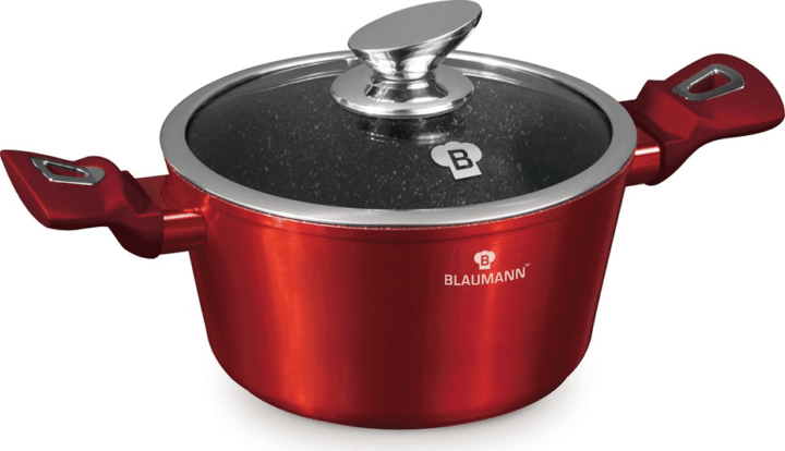Blauman BL-3985 Lábas Üveg fedővel Ø 20cm 2,5L - Piros