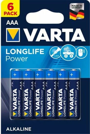 Varta Longlife Power Alkáli Ceruzaelem AAA (6db/csomag)