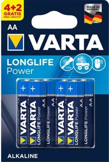 VARTA Longlife Power Alkáli-mangán Ceruzaelem AA (6db/csomag)