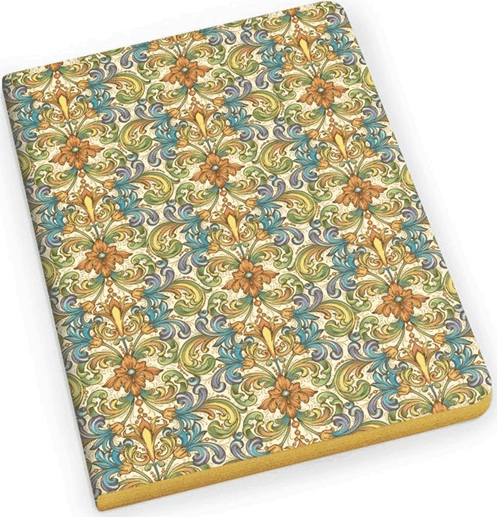 Kartos Flores 96 lapos A5 vonalas arany élfestett füzet - Mintás