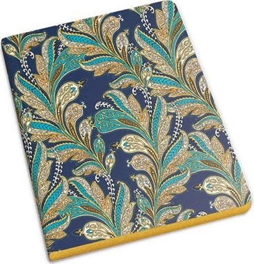 Kartos Blue Paisley 96 lapos A6 vonalas arany élfestett füzet - Mintás