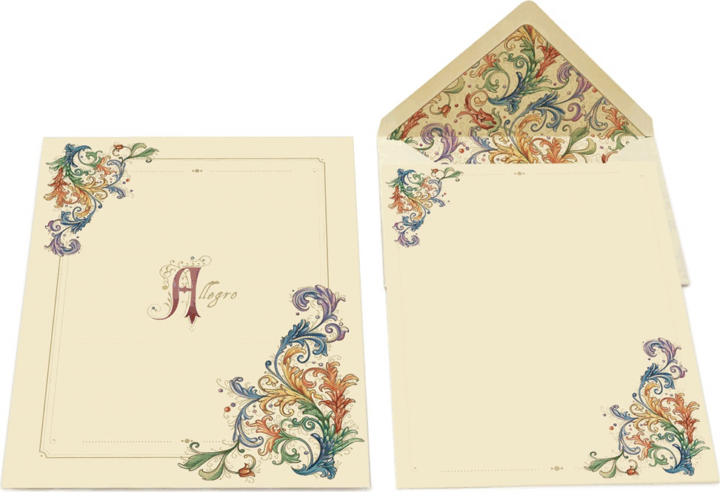 Kartos Allegro 10 darabos Díszdobozos Levélpapír szett - Mintás