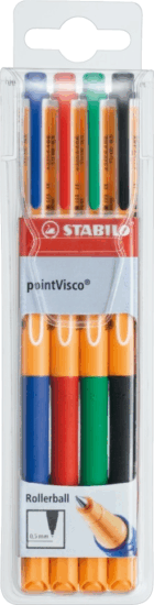 Stabilo Point Visco 4 darabos Kupakos rollertoll készlet (Vegyes tinta / 0.5 mm) - Sárga Stabilo Point Visco 4 darabos Kupakos rollertoll készlet (Vegyes tinta / 0.5 mm) - Sárga