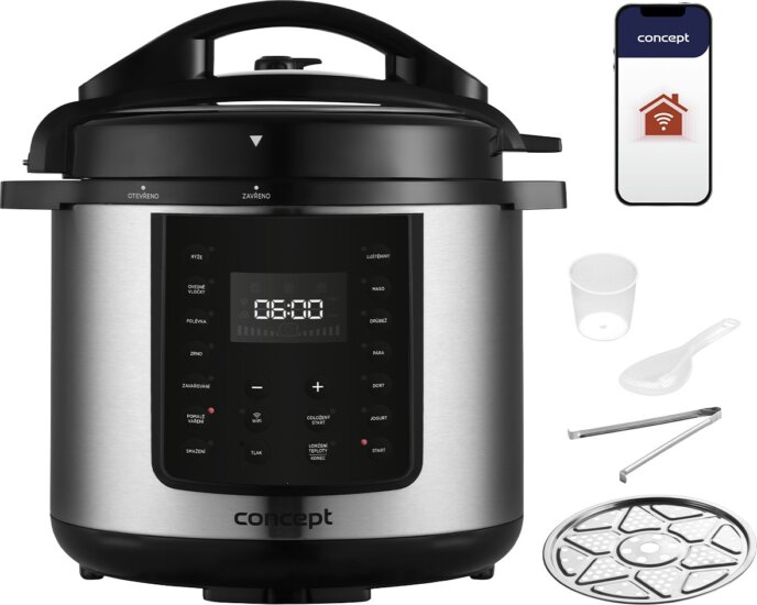 Concept CK8001 Multifunkciós Okos főzőedény 1000 Watt - Inox / Fekete Concept CK8001 Multifunkciós Okos főzőedény 1000 Watt - Inox / Fekete