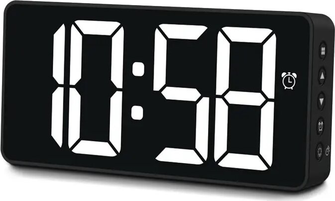 Hama 185896 Digitális ébresztőóra Hőmérséklet kijelzővel 18 x 3,6 x 8,5cm - Fekete