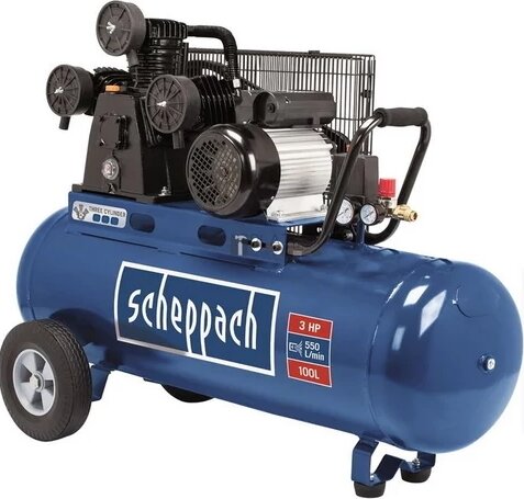 Scheppach HC 550 TC 100L Robbanómotoros Ékszíjas Műhely Kompresszor 2200W