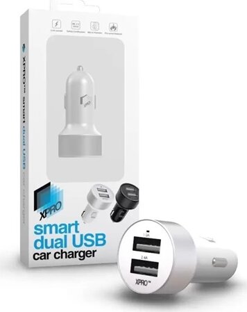 Xpro 115806 Smart 2xUSB-A Autós töltő - Fehér