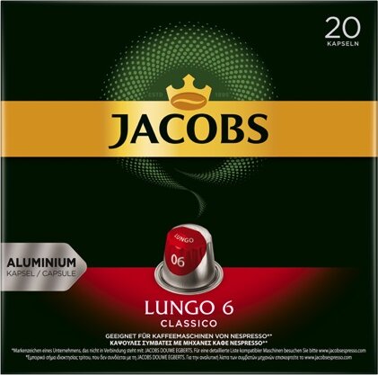 Douwe Egberts Jacobs Lungo Classico Nespresso kompatibilis kávékapszula 20 db