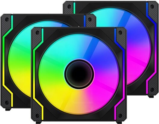 Ventaris VGCF120-3F Tempest RGB PWM Számítógép Hűtő Ventilátor 3db - Fekete Ventaris VGCF120-3F Tempest RGB PWM Számítógép Hűtő Ventilátor 3db - Fekete