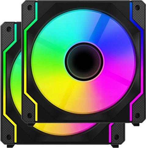 Ventaris VGCF120-2F Tempest RGB PWM Számítógép Hűtő Ventilátor 2db - Fekete Ventaris VGCF120-2F Tempest RGB PWM Számítógép Hűtő Ventilátor 2db - Fekete