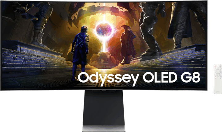 Samsung 34" LS34DG850SUXEN Odyssey G8 G85SD 21:9 UWQHD OLED Ívelt Gaming Monitor - Ezüst