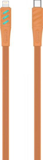Havit CB6255 USB-C apa - Lightning apa Adat és töltőkábel 1m - Narancssárga