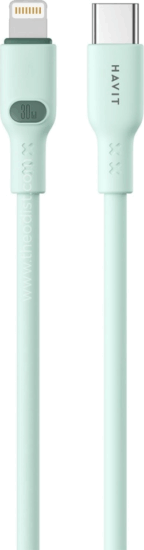 Havit CB6281 USB-C apa - Lightning apa Adat és töltőkábel 1m - Zöld