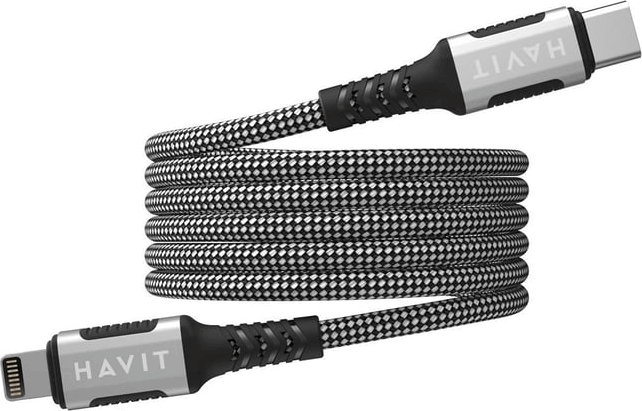 Havit CB6298 USB-C apa - Lightning apa Adat és töltőkábel 1m - Fekete