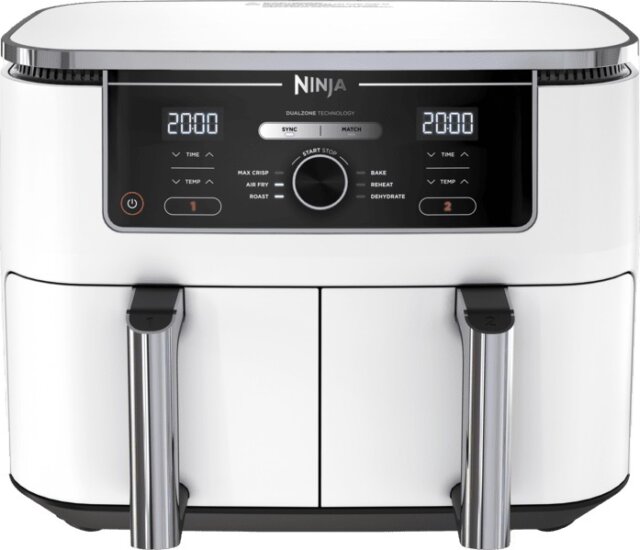 Ninja AF400EUWH AirFryer Dual Forrólevegős sütő 9,5L 2460 Watt - Fehér Ninja AF400EUWH AirFryer Dual Forrólevegős sütő 9,5L 2460 Watt - Fehér