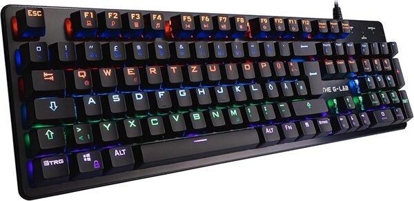 The G-Lab Keyz Carbon V3 Blue Switch USB-A RGB Billentyűzet US - Fekete The G-Lab Keyz Carbon V3 Blue Switch USB-A RGB Billentyűzet US - Fekete