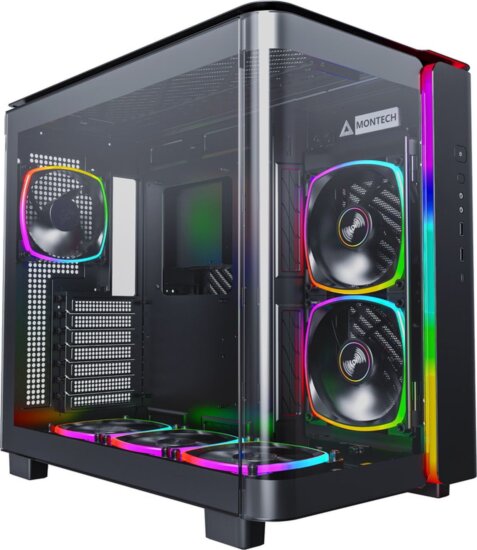 Montech KING 95 PRO Midi Torony Számítógépház + 4db 120mm ARGB + 2db 140mm ARGB ventilátor - Fekete Montech KING 95 PRO Midi Torony Számítógépház + 4db 120mm ARGB + 2db 140mm ARGB ventilátor - Fekete