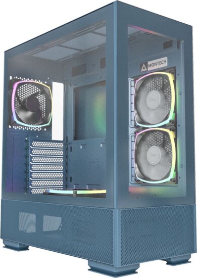 Montech SKY TWO Midi Torony Számítógépház + 4db 120mm ARGB ventilátor - Kék Montech SKY TWO Midi Torony Számítógépház + 4db 120mm ARGB ventilátor - Kék
