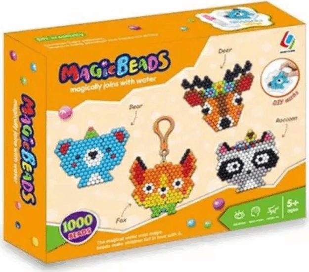 Magic Beads Kulcstartó készítő szett 1000 darab gyönggyel és vadállat mintákkal