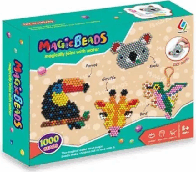 Magic Beads Kulcstartó készítő szett 1000 db gyönggyel és egzotikus állat mintákkal