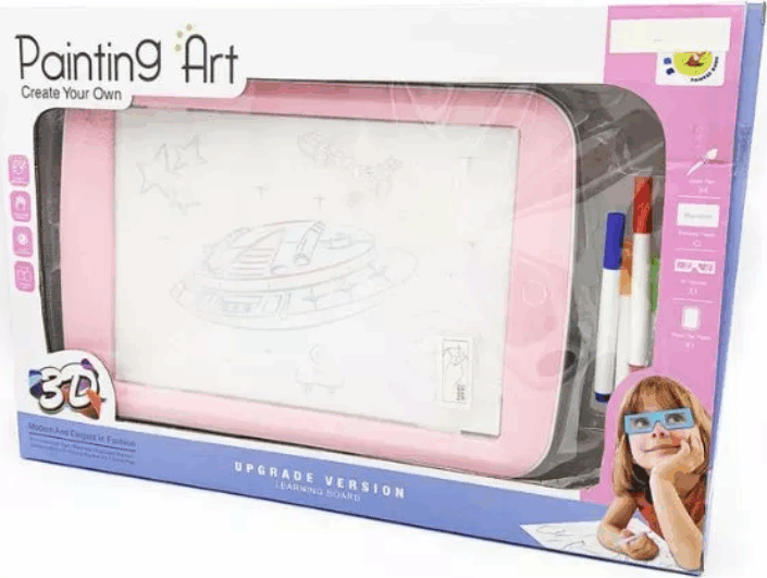 Különleges kreatív 3D rajztábla filctollakkal és rajzlapokkal - Rózsaszín Különleges kreatív 3D rajztábla filctollakkal és rajzlapokkal - Rózsaszín