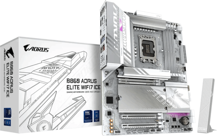 Gigabyte B860 Aorus Elite WIFI7 Ice DDR5 Intel s1851 ATX alaplap