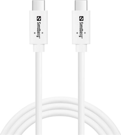 Sandberg USB-C apa - USB-C apa 3.1 Adat- és töltőkábel 100W 1m - Fehér