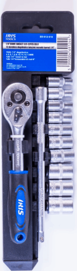 Iris Tools SS-012-015 Dugókulcs készlet racsnis karral 1/4" (12 db / csomag)