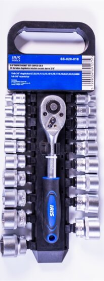 Iris Tools SS-020-018 Dugókulcs készlet racsnis karral 3/8" (20 db / csomag)
