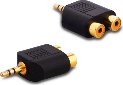 S-Link SLX-214 3,5mm Jack apa - 2xRCA anya Átalakító Adapter - Fekete S-Link SLX-214 3,5mm Jack apa - 2xRCA anya Átalakító Adapter - Fekete