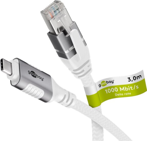 goobay USB-C 3.2 Gen2 - RJ-45 Ethernet Átalakító kábel 3m - Fehér
