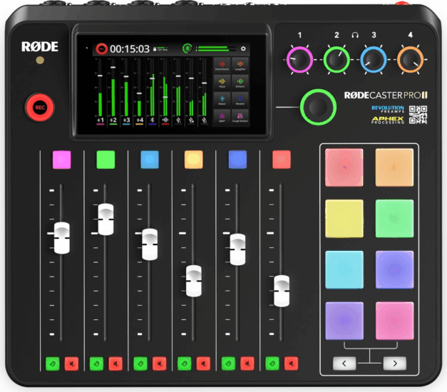RODE RØDECaster Pro II Integrált Audio Produkciós Stúdió Mixer - Fekete