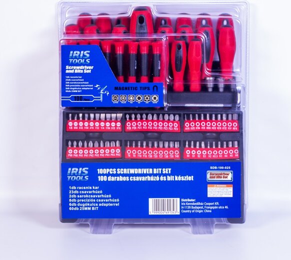 Iris Tools SDB-100-025 Csavarhúzó készlet (100 db / csomag)