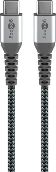 goobay 49301 USB-C apa - USB-C apa Adat és töltő kábel 0.5m - Ezüst/Szürke