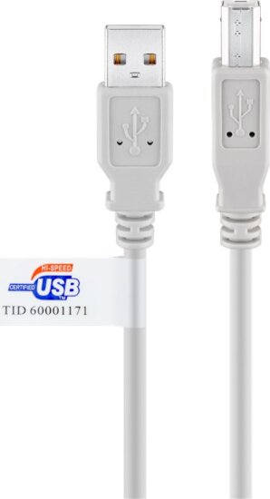 goobay 50833 USB-A apa - USB-B apa Adat kábel 5m - Szürke