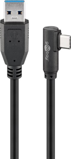goobay 66502 USB-A apa - USB-C 90° apa Adat és töltő kábel 1.5m - Fekete goobay 66502 USB-A apa - USB-C 90° apa Adat és töltő kábel 1.5m - Fekete