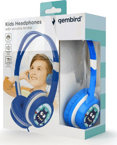 Gembird MHP-JR-B Vezetékes Fejhallgató Hangerőszabályzóval Gyerekeknek - Kék Gembird MHP-JR-B Vezetékes Fejhallgató Hangerőszabályzóval Gyerekeknek - Kék