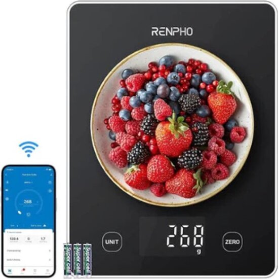 Renpho calibra 1L Digitális Konyhai Mérleg - Fekete