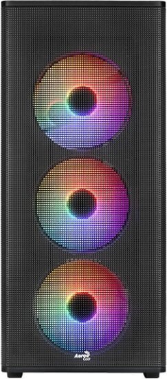 AeroCool Designer Midi Torony Számítógépház + 4db 120mm RGB ventilátor - Fekete AeroCool Designer Midi Torony Számítógépház + 4db 120mm RGB ventilátor - Fekete
