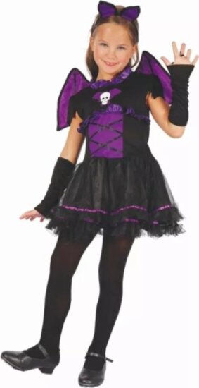 Denevérboszorkány jelmez szett lányoknak 130-140 cm Denevérboszorkány jelmez szett lányoknak 130-140 cm