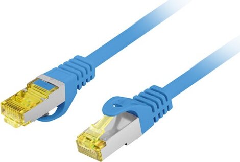 Lanberg S/FTP Cat6a RJ45 Patch Kábel 1m - Kék