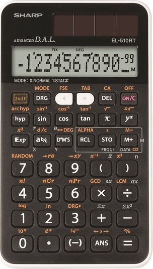 Sharp EL-510RTB Napelemes tudományos számológép - Fekete