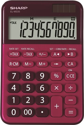Sharp ELM-335B-RD Napelemes asztali számológép - Bordó