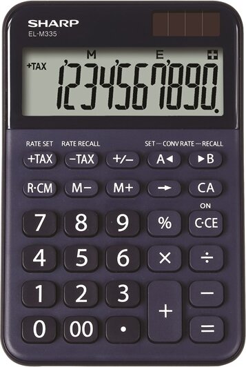 Sharp ELM-335B-BL Napelemes asztali számológép - Sötétkék Sharp ELM-335B-BL Napelemes asztali számológép - Sötétkék