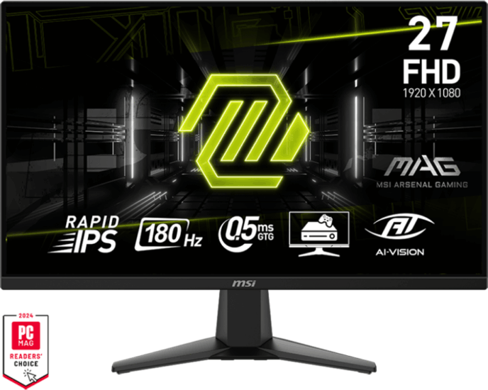 MSI 27" MAG 275F 16:9 FHD Rapid IPS Gaming Monitor 180Hz - Fekete