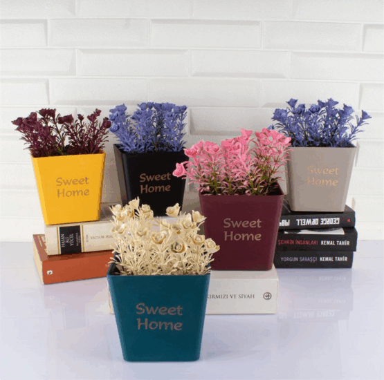 Iris E5661 Sweet Home Cserepes művirág Asztali Dekoráció 10x16cm - Többféle