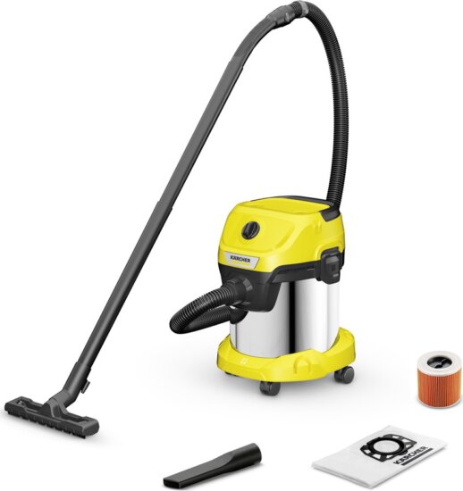 Kärcher 1.628-138.0 WD 3 Porzsákos Száraz-nedves Porszívó 1000W - Sárga